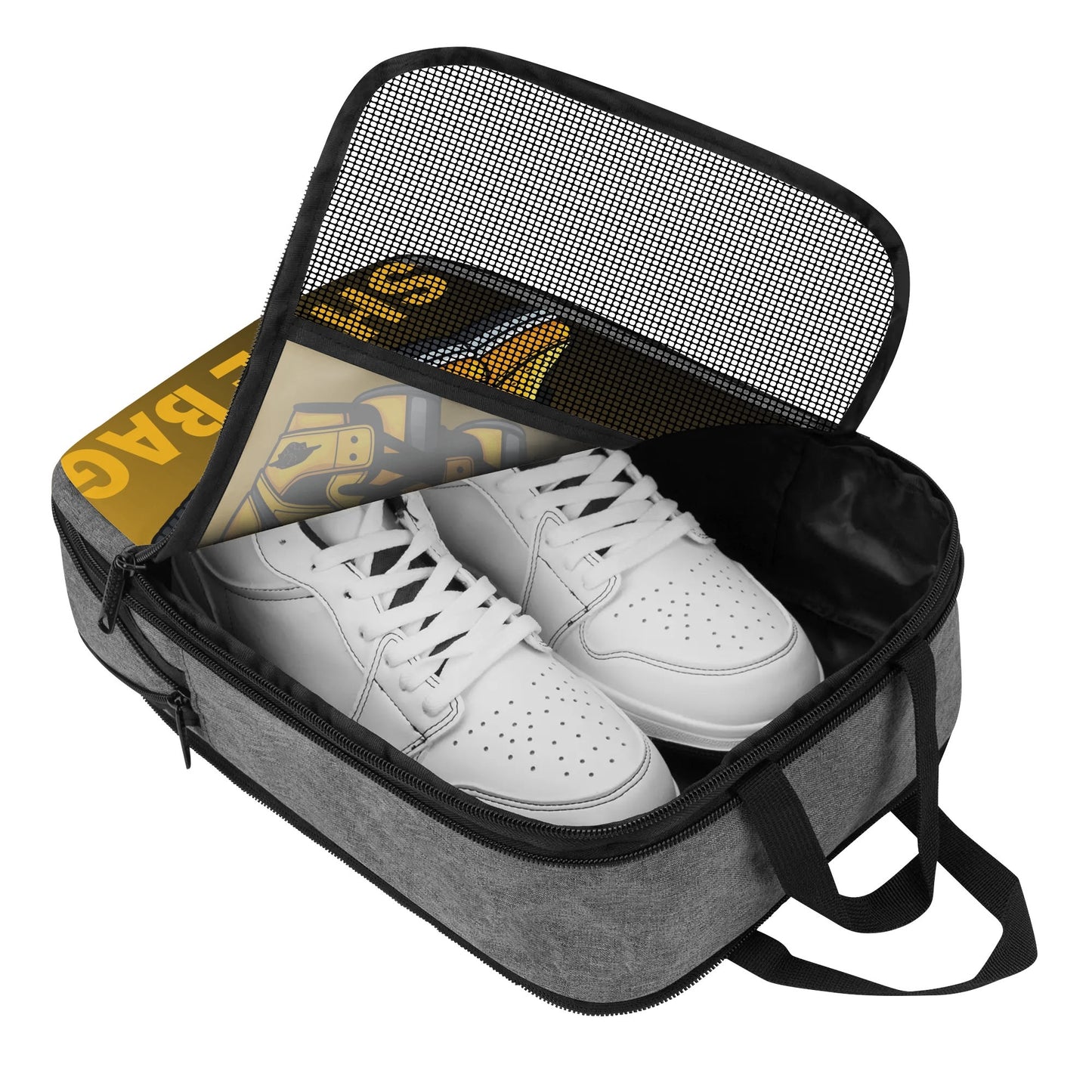 Shoe Travel Bag Black & Yellow Sneakers