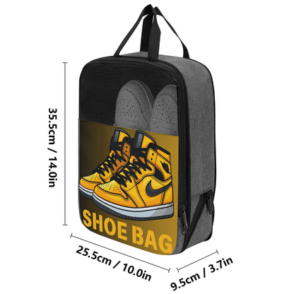 Shoe Travel Bag Black & Yellow Sneakers