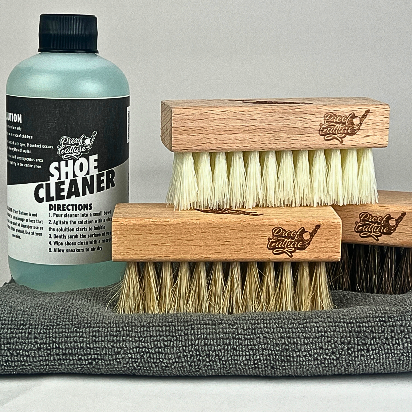 Proof Culture Shoe Care Bundle Cleaner 8 oz Multi Purpose Cleaner & Brush Kit